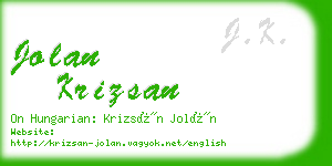 jolan krizsan business card